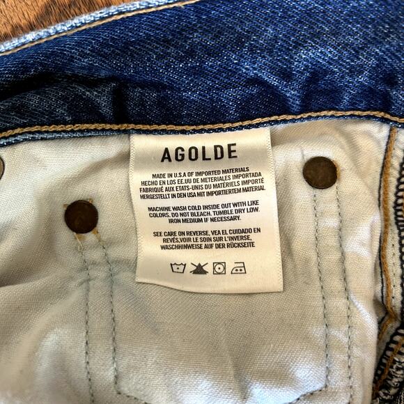 AGolde Blue Pinch Waist High Rise Kick Flare Jeans Size 29 - Picture 8 of 14